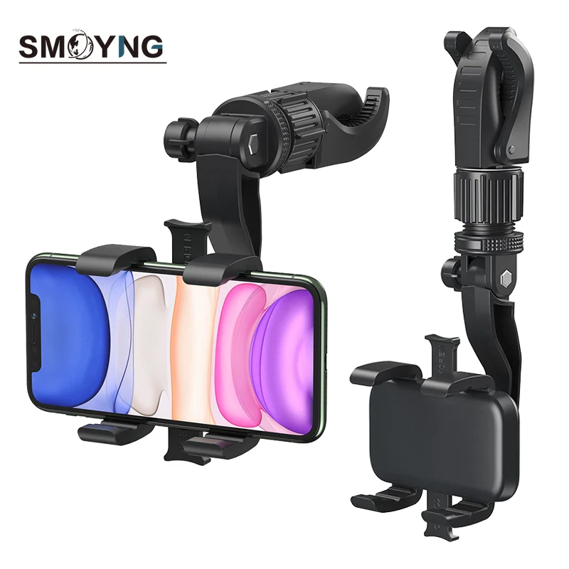 SMOYNG Car Phone Holder Support Rearview Mirror Back Seat Headrest Mount Multifunction Fotatable Mobile Stand For iPhone Xiaomi