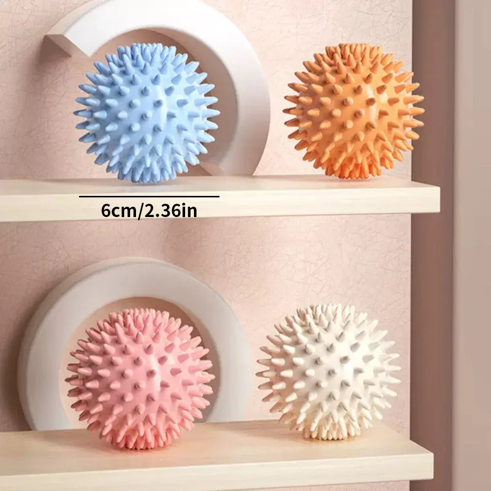 Bola de masaje de pinchos de PVC duradera, punto de disparo, ejercicio, fitness, alivio del dolor de manos y pies, alivio de fascitis plantar, erizo ba, 1 ud.