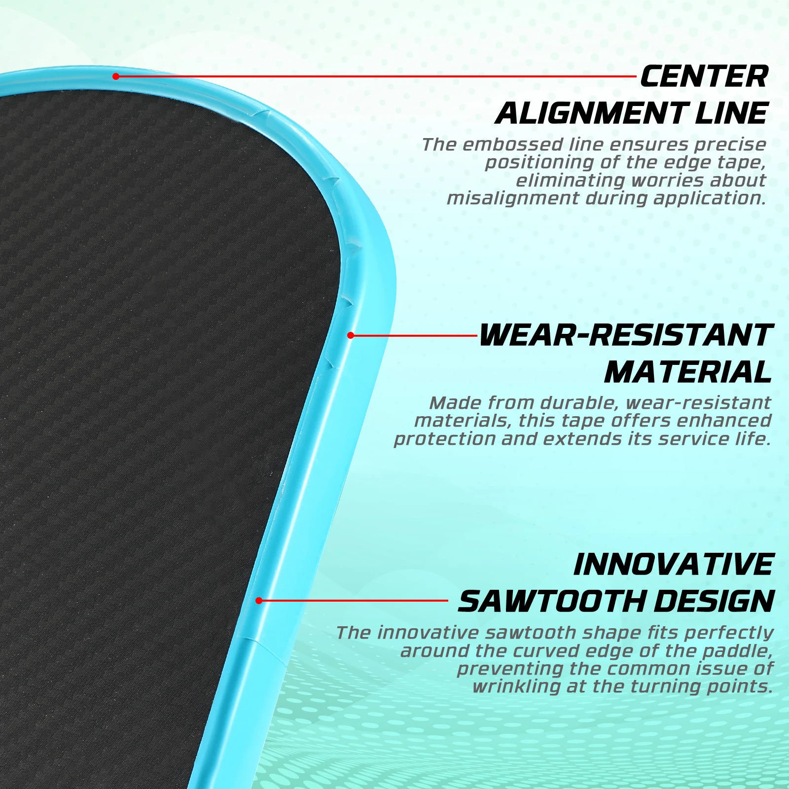 AMASPORT 25mm/28mm Pickleball Edge Guard Tape for 14mm/16mm Rackets - Invisible Design Prevents Wrinkles & Scratches