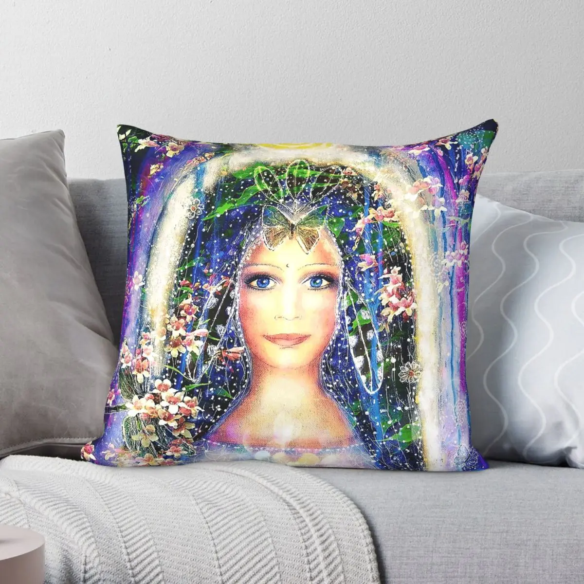 Anticipation Of Happiness Square Pillowcase Polyester Linen Velvet Creative Zip Decor Sofa Cushion Cover