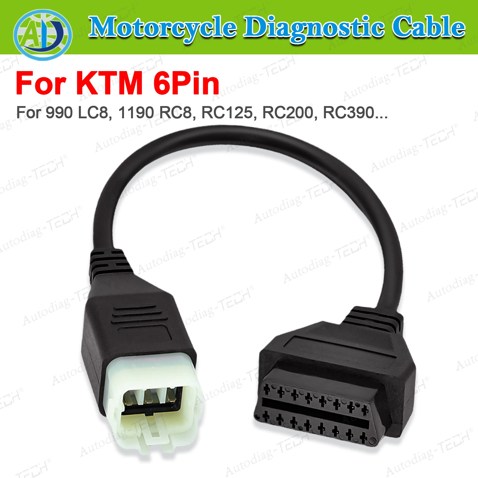 

Для KTM OBD2 Разъем Мотоцикл Мотоцикл Для KTM 6-контактный на 16-контактный адаптер Для OBD2 диагностических инструментов Moto OBD 2 Удлинительный кабель