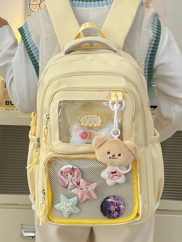 Sweet and Cute Japanese Original Lolita Backpack for Students Large Capacity Daily Casual Commuting Travel School Bag