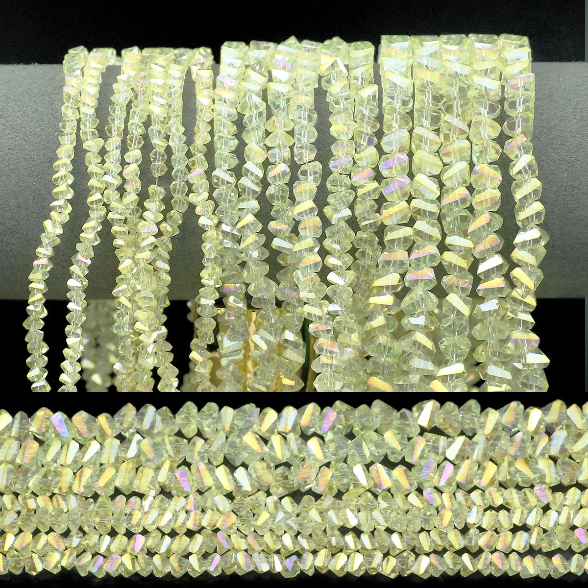 مثلث كريستال نمساوي أوزة الزجاج الأصفر فاصل فضفاض الخرز 4/6/8 مللي متر للمجوهرات لتقوم بها بنفسك أقراط أساور المعلقات اكسسوارات #2