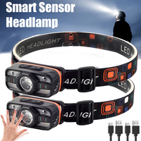 Portable LED Headlamp USB Rechargeable Mini Light with Built in Battery Waterproof Fishing Head Torch Outdoor Camping Lantern