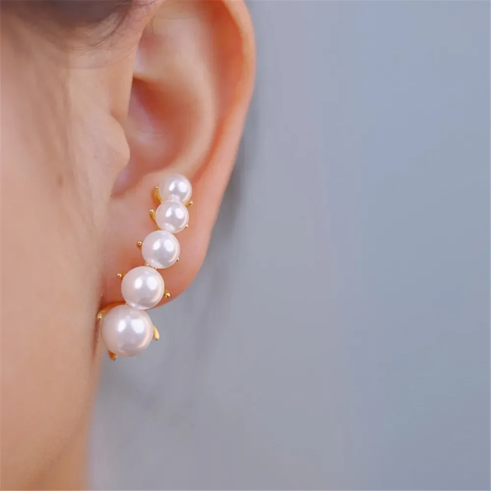 

Gold Plated Pearl Earring Settings, DIY Jewelry Making Supplies, Blank Ear Stud Bases for Handmade Accessories, 1pair No Pearl
