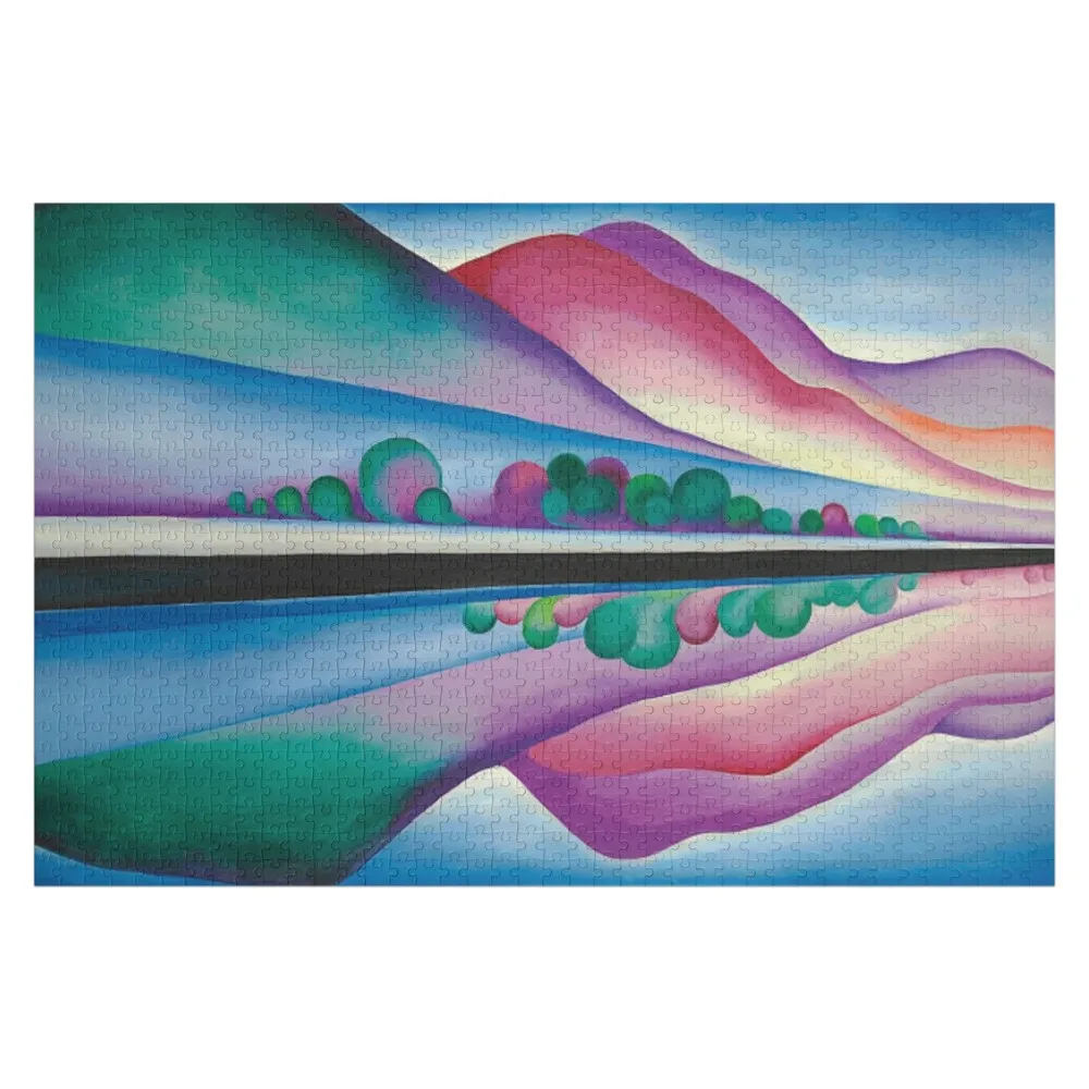 Georgia O'Keeffe Lake George Reflection Jigsaw Puzzle With Photo Personalized Gift Married Wood Name Anime Puzzle