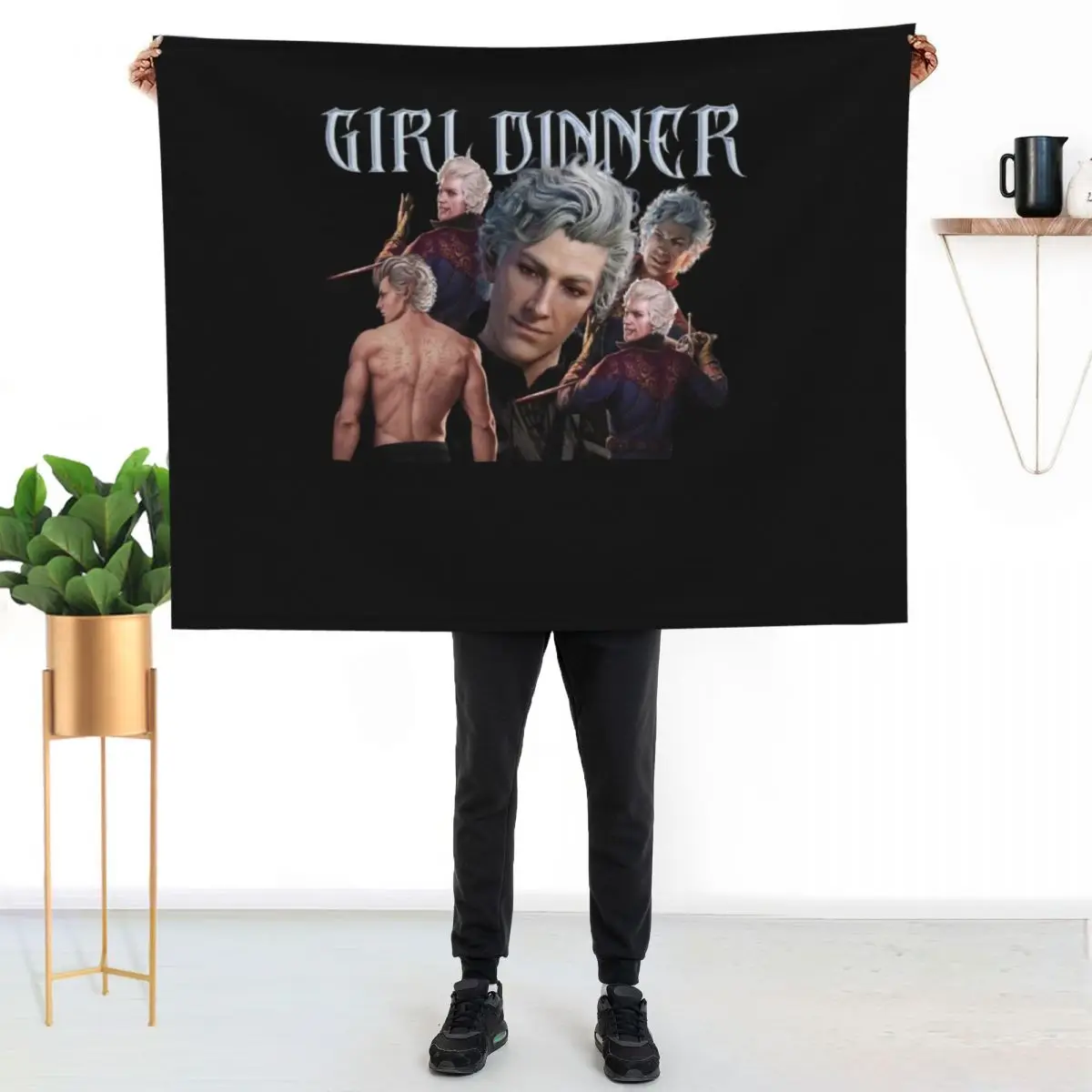 

Astarion girl dinner - bg3 Game Throw Blanket Soft Plush Blanket as Housewarming Gift