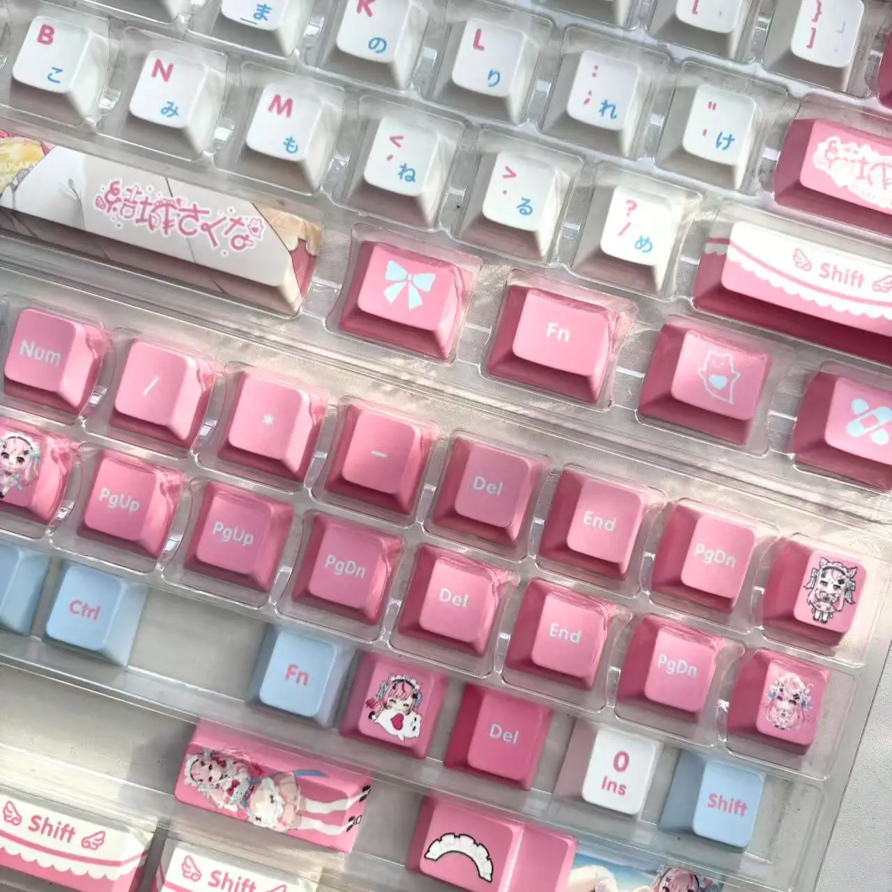 Cute Keycaps Sakun Anime Hololive Vtuber Key Cover PBT DYE Sublimation Cherry MX Axis Switch Keycap for Mechanical Keyboard