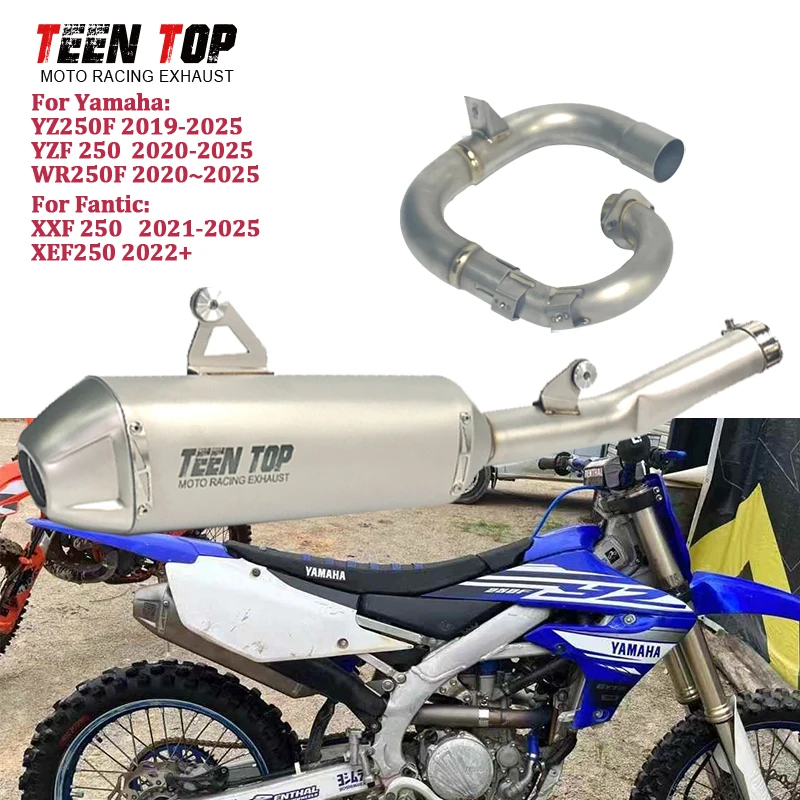 

OEM Size Motorcycle Exhaust System Pipe For Yamaha YZ-F250 YZ250F YZF250 WR250F Exhaust Muffler 19-24 Ti-Alloy Exhaust Header