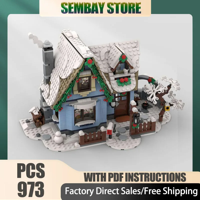 Prodotti Stagionali Mattoncini Modulari MOC 10293 Little Town House Blocchi Tecnologici Giocattolo Natalizio Fai-da-Te Regali di Costruzione