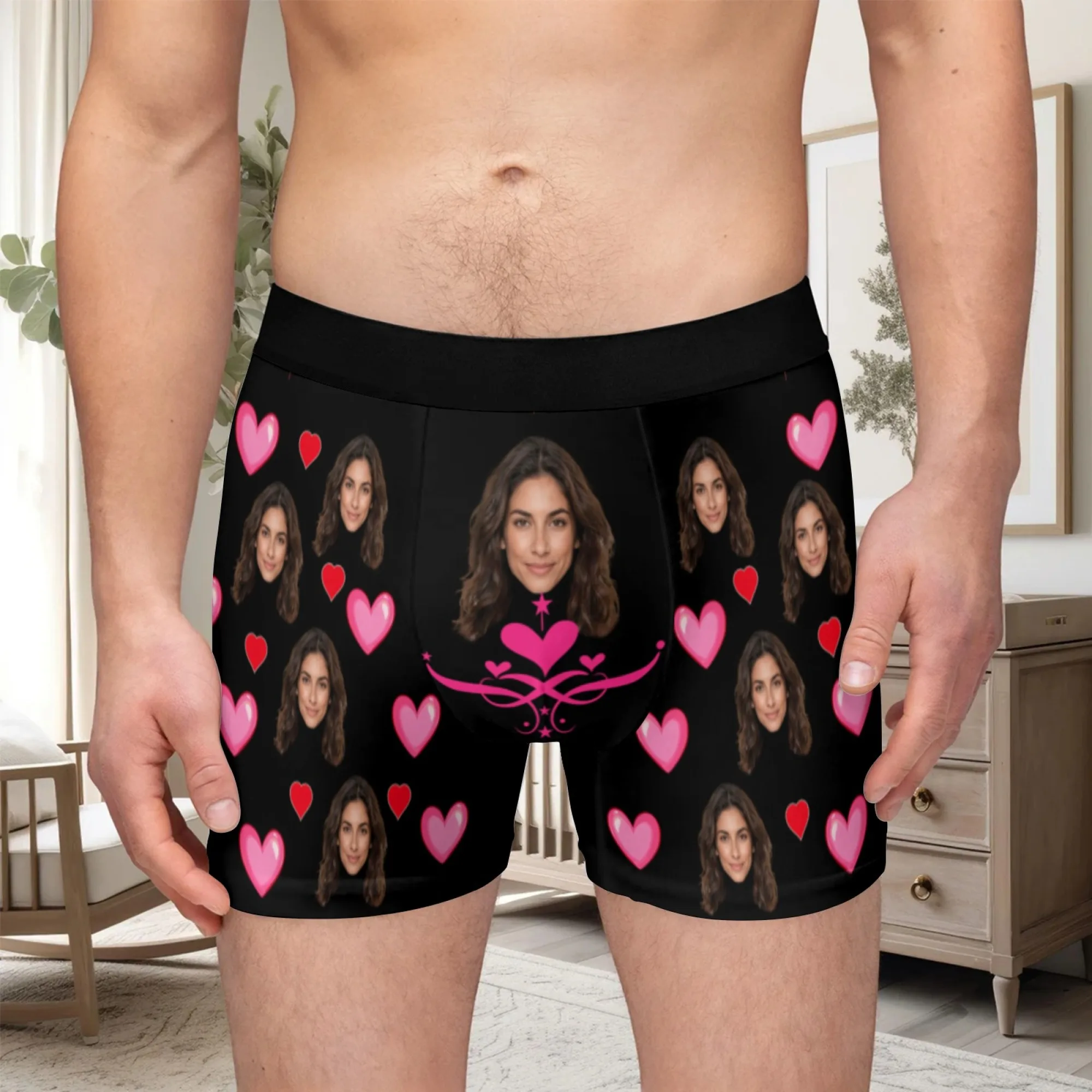 Personalized facial photos customized underwear  flat cornered men's Valentine's Day gift for husband  anniversary gift for fath