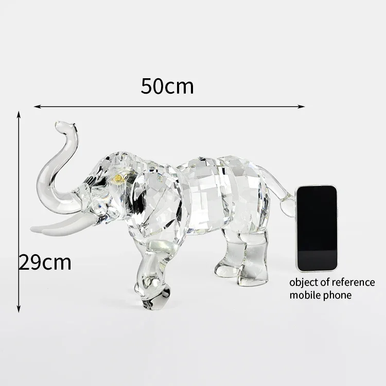 Sparkling Stylish Modern Tabletop Decorations Large Size Crystal Elephant Souvenirs  Animal Crafts