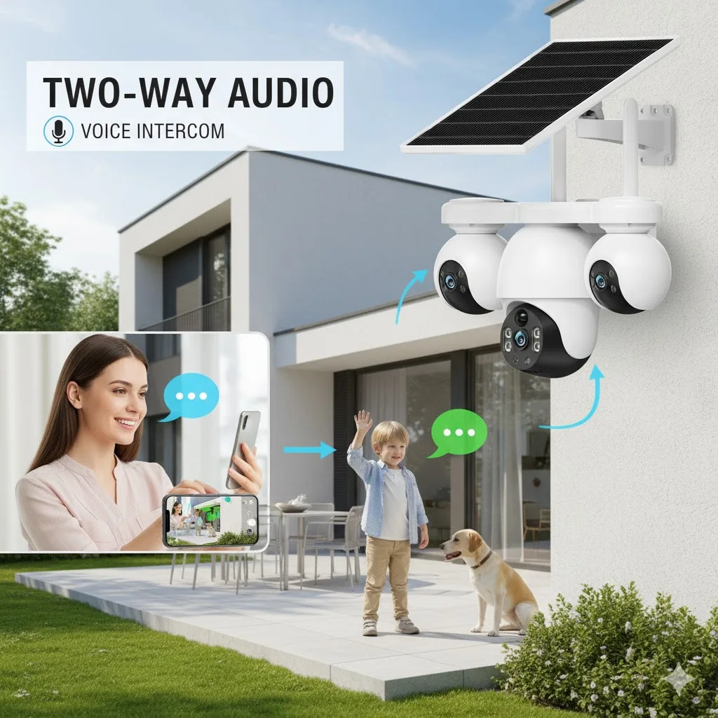 V380Pro Telecamera solare 4G Sim Card 12MP Outdoor 3 lenti 3 schermi PIR Rilevamento umano Telecamere IP di rete Visione notturna CCTV Sicurezza Pro