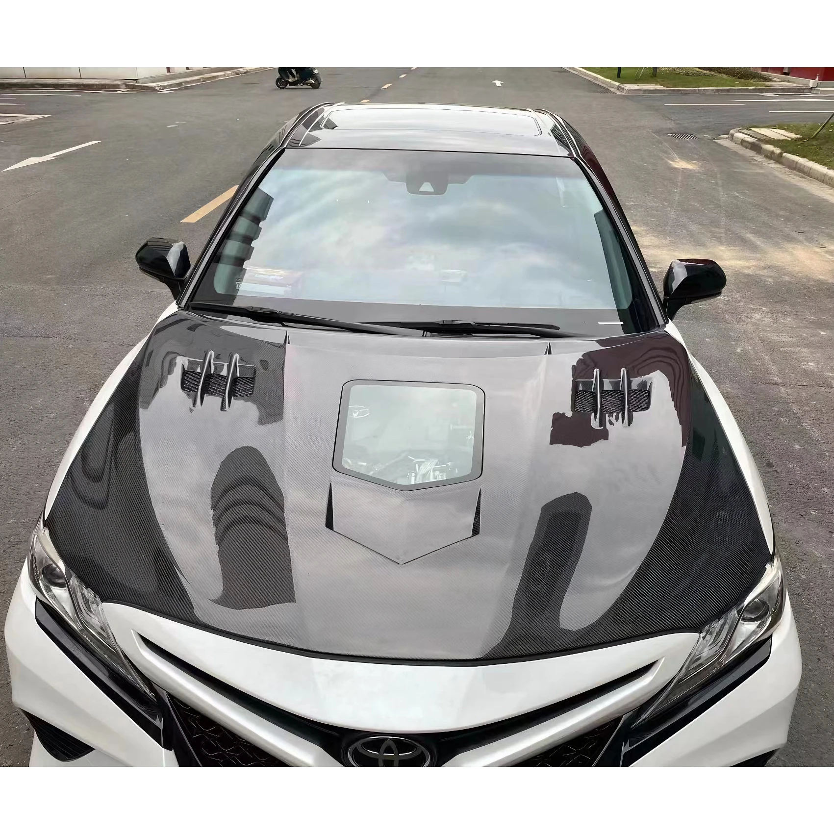 Xstar Glass Style Carbon Fiber Hood Bonnet For Toyota Camry 8th Gen 2018-2022