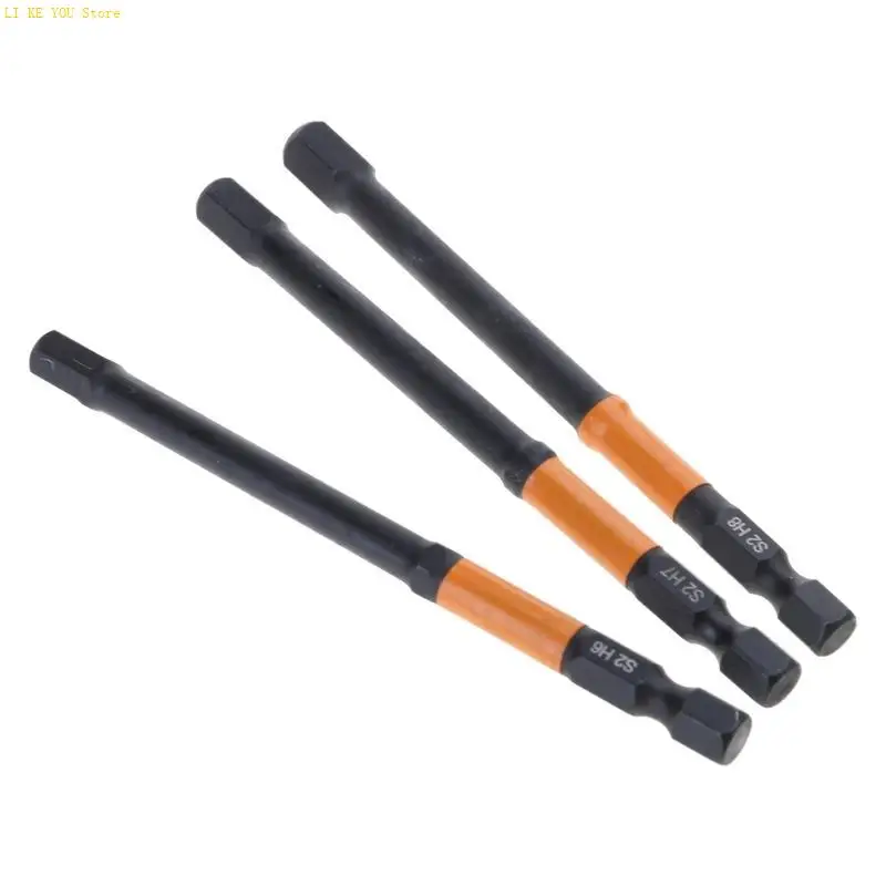 W3JE 10Pcs 드릴 비트 육각 머리 강철 1/4 "육각 비트 세트 100mm 긴 자기 스크루 드라이버 비트 렌치 드릴 비트 세트