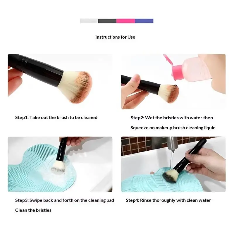 Tampon de nettoyage portable en silicone pour pinceaux de maquillage, pour un nettoyage en profondeur et doux, entretien rapide et efficace des pinceaux pour les passionnés de maquillage
