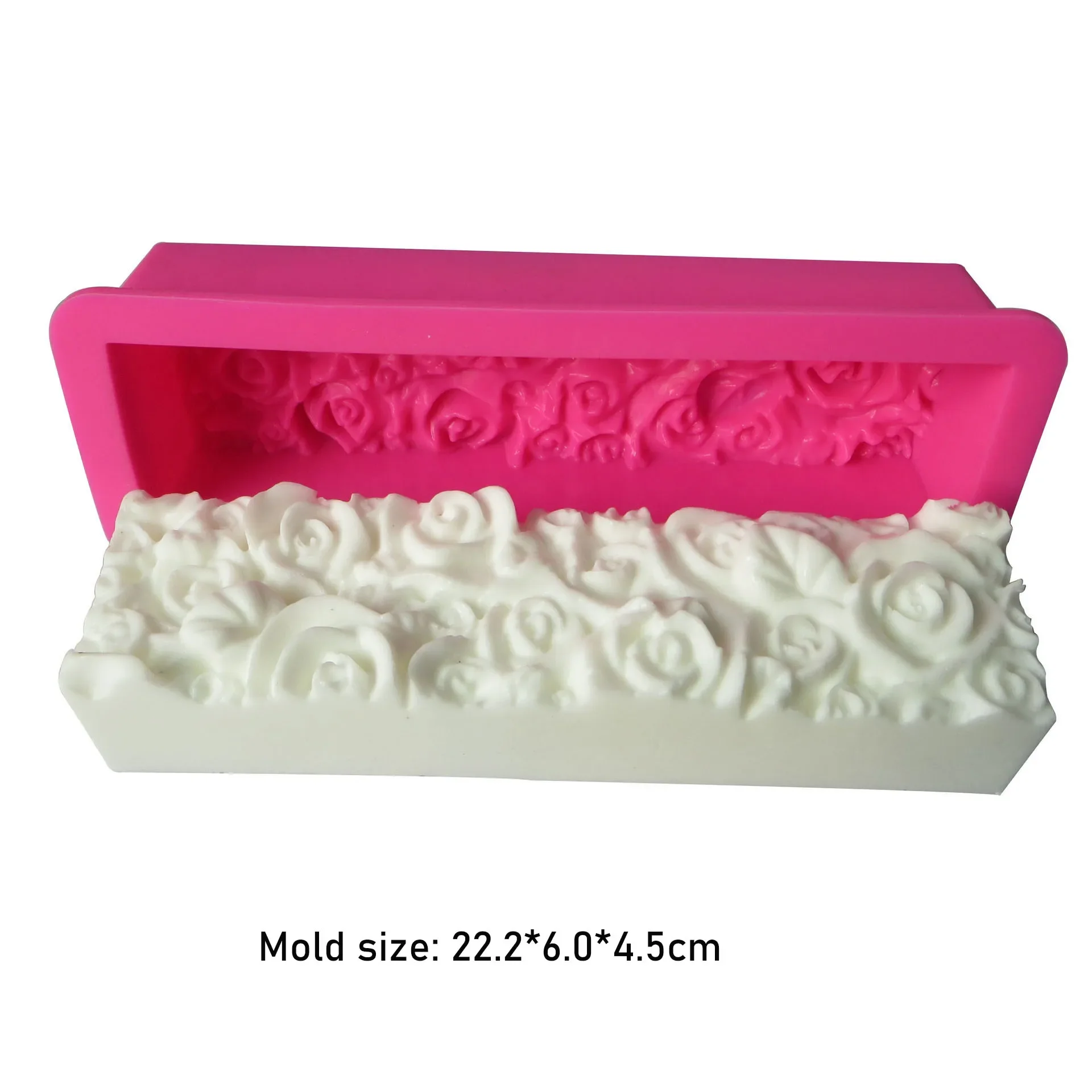 

Rectangle Rose Flower Silicone Soap Molds DIY Toast Bread Tray Mold Handmade Soap Making Tools Fondant Cake Baking Mould