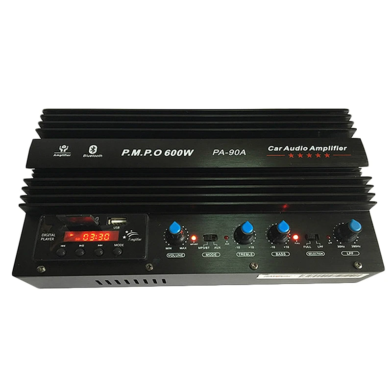 

12V 600W Pa-90A 2-Channel Bluetooth Car Amplifier Audio Subwoofer Amplifier With Usb/Sd/Fm Display