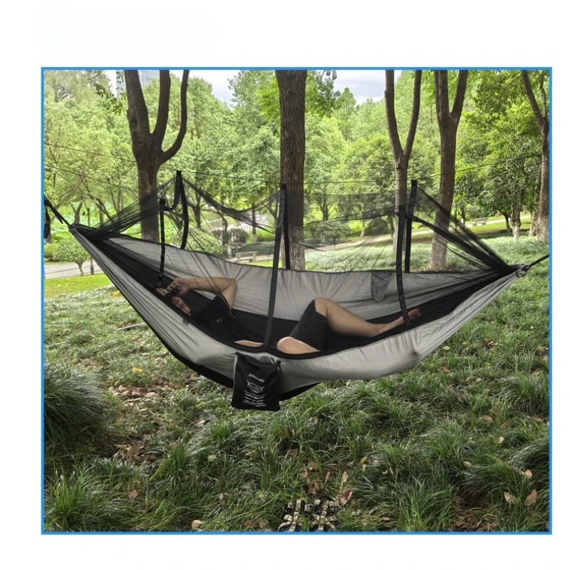 

Outdoor Lightweight Hammock with Integrated Mosquito Net, Camping & Leisure Hanging Bed For Outdoor Survival Travel Backyard