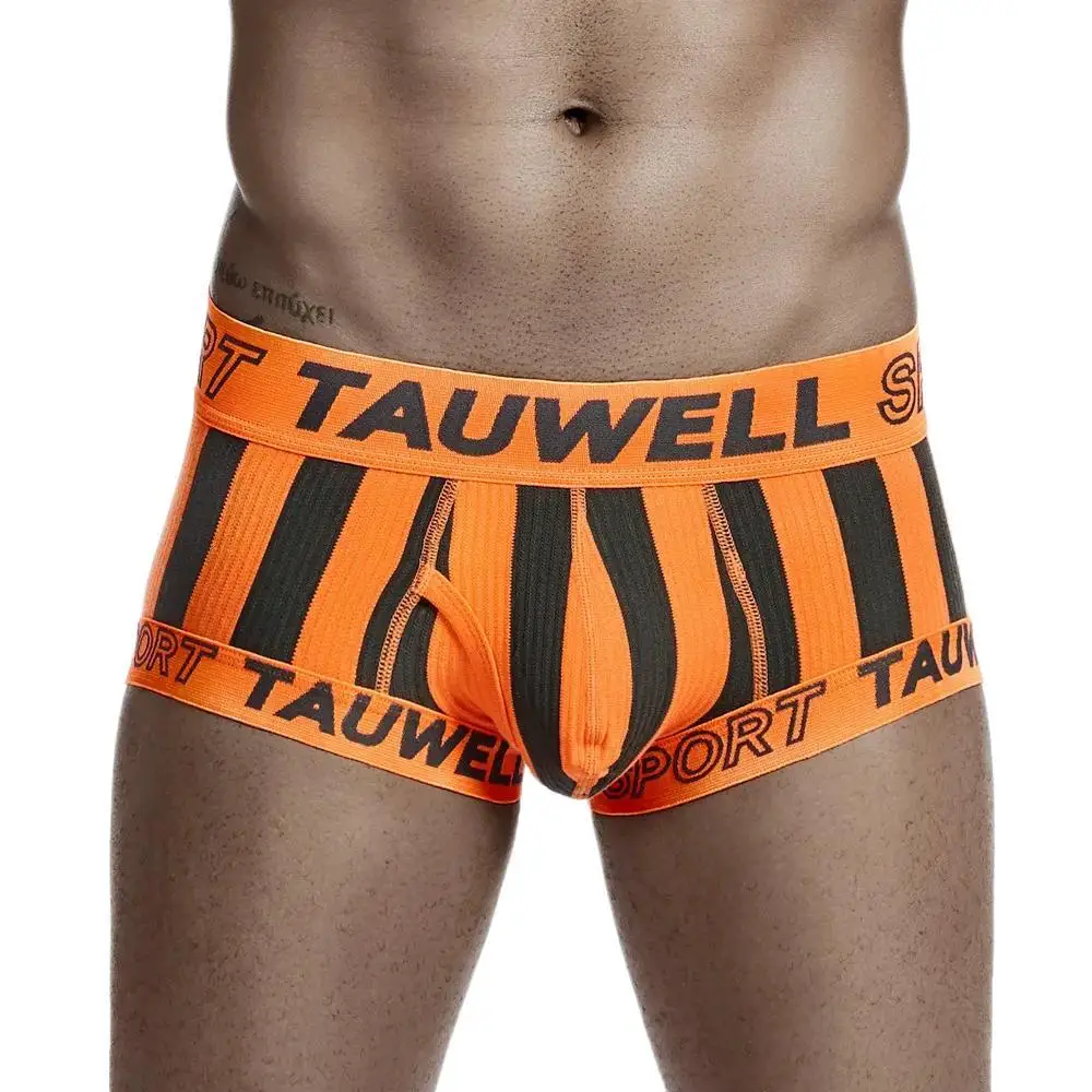 TAUWELL Men Boxer Briefs Sexy Underwear Striped Panties Low waist Male Underwear Boxer Shorts New Designed