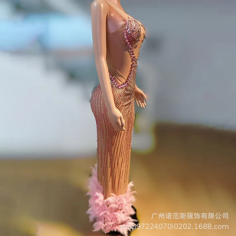 Abito sexy in rete prospettiva Cocktail Party Serata Banchetto Host Performance Dress Abiti Para Graduación Mini Vestido Sexy Hot