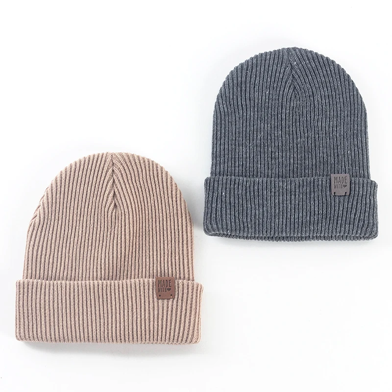 Geebro feminino homem inverno gorro chapéu com nervuras de malha com punho boné casual cor sólida solidéu baggy retro boné de esqui unisex quente bonnet