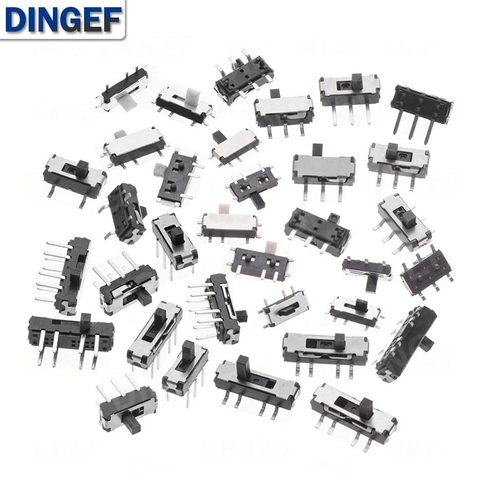 20PCS MSK12C01/02 MSK23D19 Mini Miniature DIP SMD 3PIN 6PIN 8PIN MSS23D18 Vertical Dip 2P3T Slide Switch Handle High 1.5/2/3 MM 