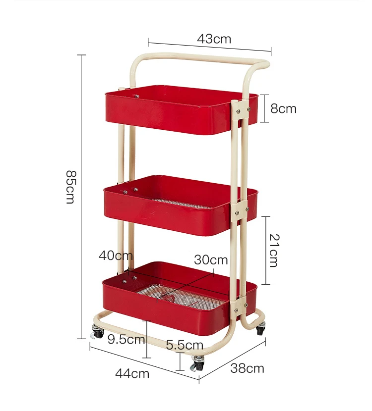

Home living room multi-layer storage rack simple cart rack mobile finishing rack