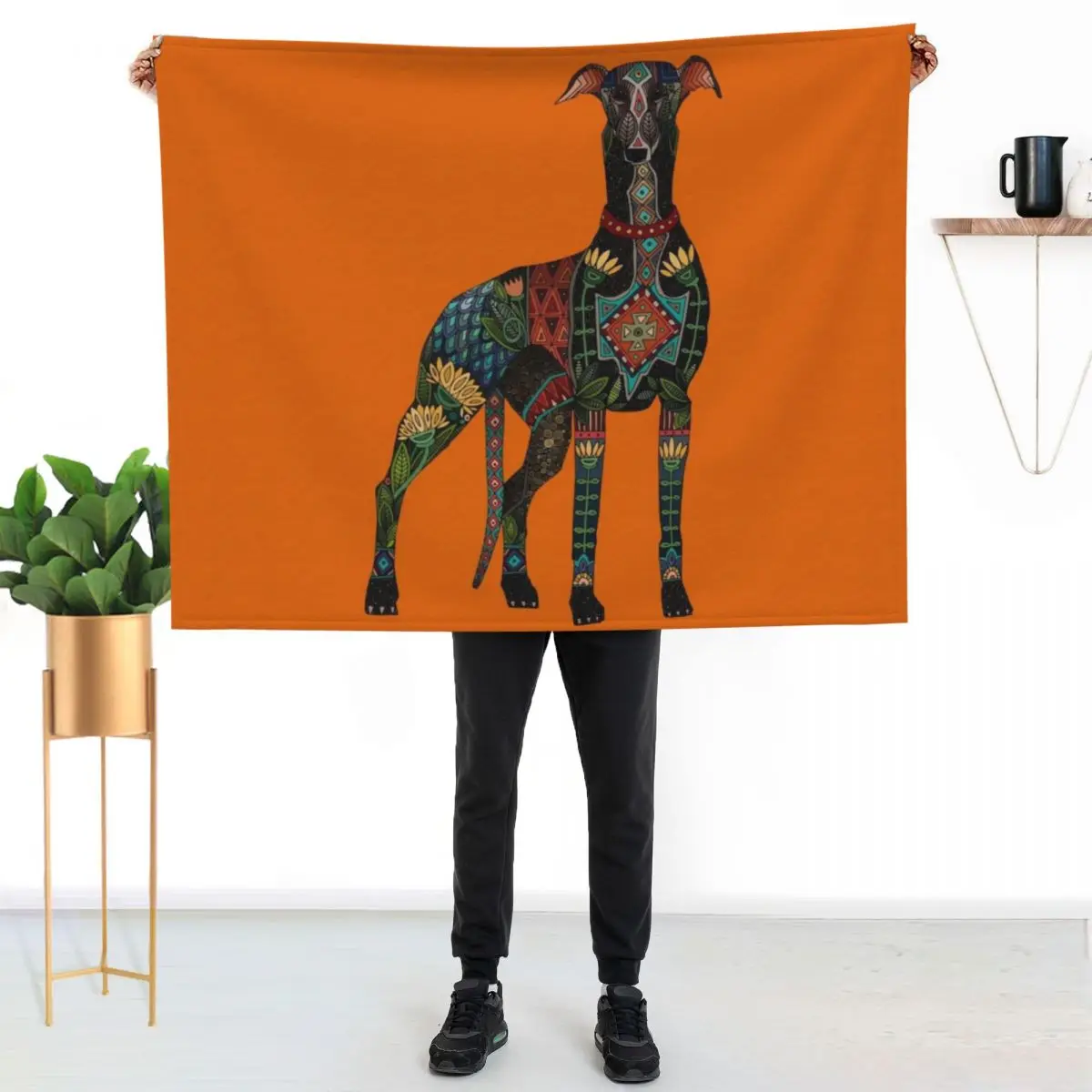 

greyhound orange Throw Blanket Plush Fuzzy Cozy Blanket for Couch Sofa
