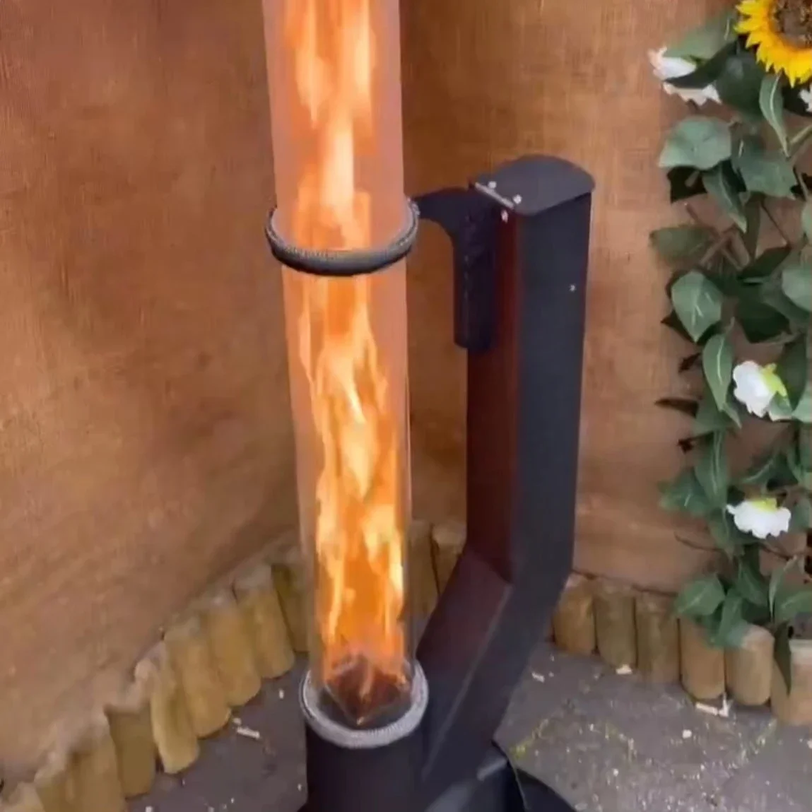 Outdoor wood pellet stove pellet heater fireplace