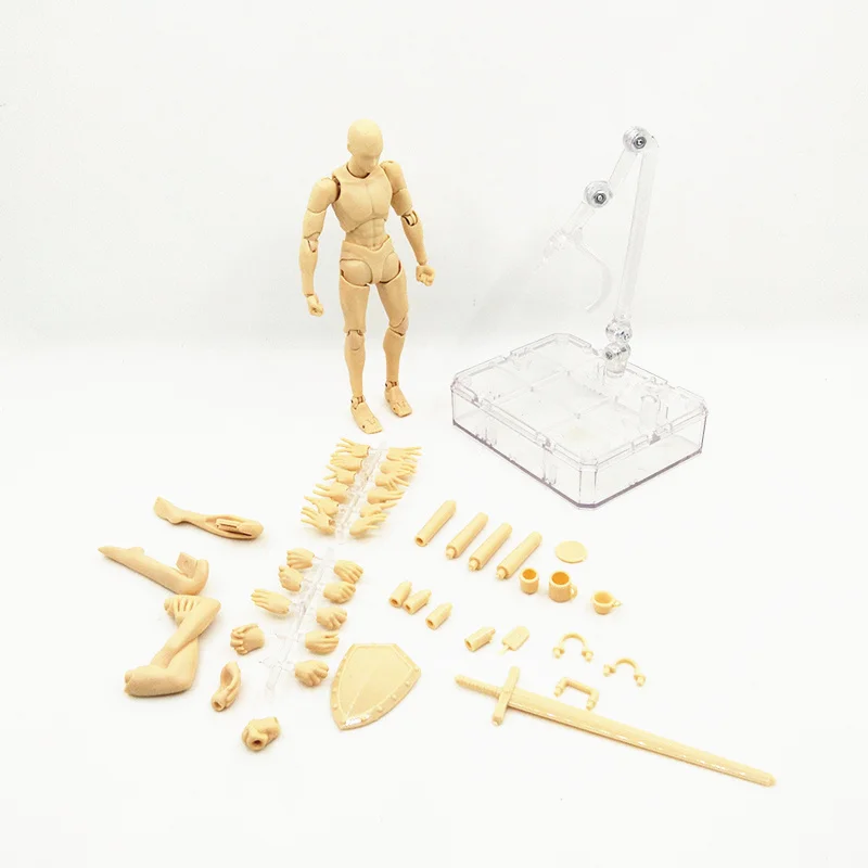 15cm Multi-joint movable Figure SHFiguarts BODY KUN / BODY CHAN Grey / Orange Color Ver PVC Action Figure Collectible Model Toys image 4