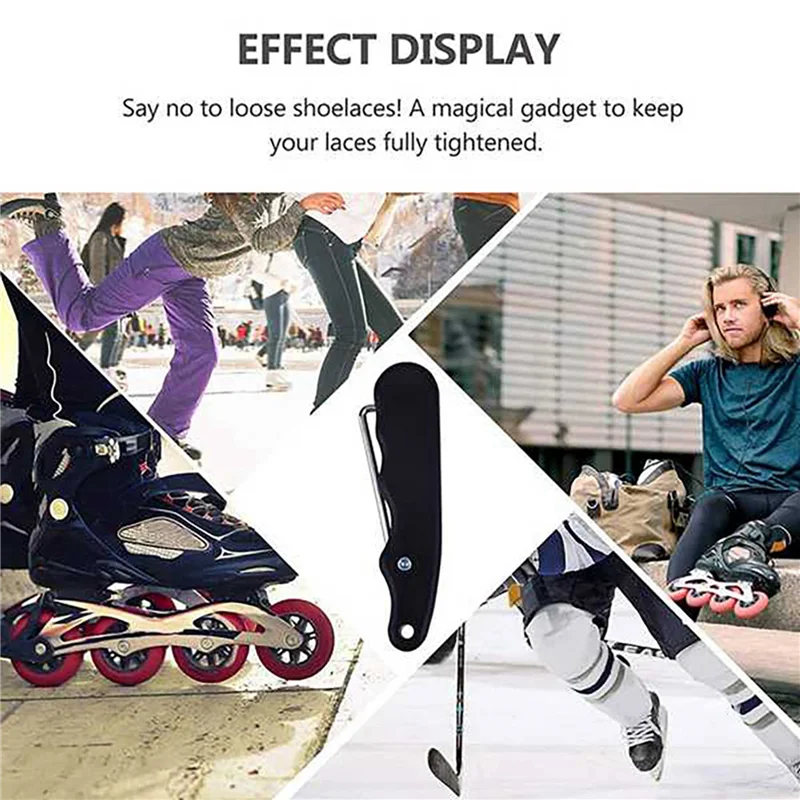 8個折りたたみ式靴紐プーラー、ポータブルレース締め付けツール、ホッケー、アイススケート、フィギュアスケート、ブーツ用スケートレース締め付けツール-B60B