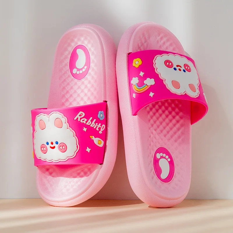 Summer Child Shoes Boy Girl Slippers Cute Cartoon Sandals  Parent-child Massage Indoor Antiskid Shower Sandals Beach Kid Sandals