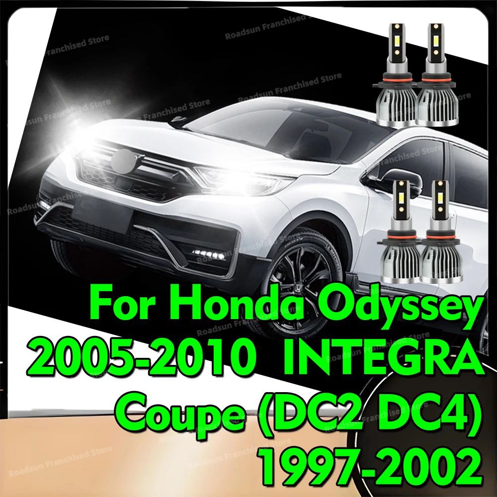 2/4x Led Headlights 30000LM Car Head Lamps 6000K Bulbs For Honda Odyssey 2005-2010 INTEGRA Coupe (DC2 DC4) 1997-2002 Accessories