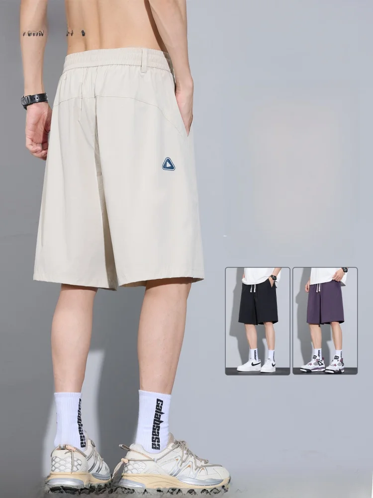 

Ice Silk Qui Dry Sports orts Men's Summer New Faion Street Sle Loose Casual Five-Quarter Pants Youth Active Sle