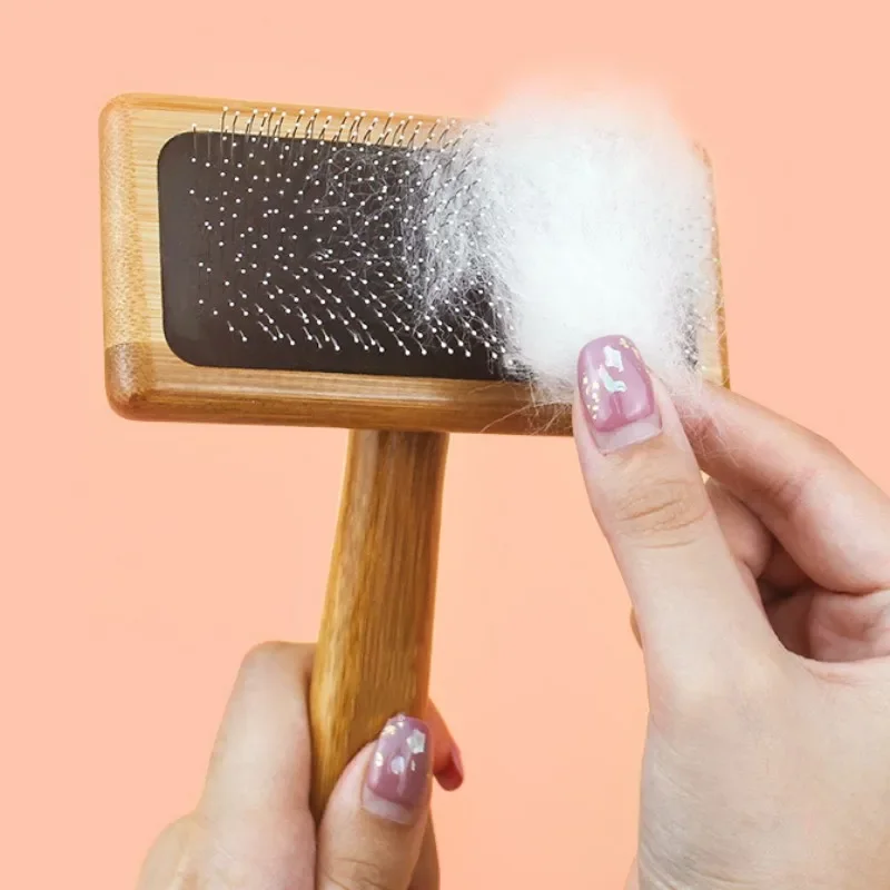 Brosse de toilettage en bois pour animaux de compagnie, peigne pour chien, épilation des poils de chat, ouverture du nœud, massage, accessoires pour animaux de compagnie