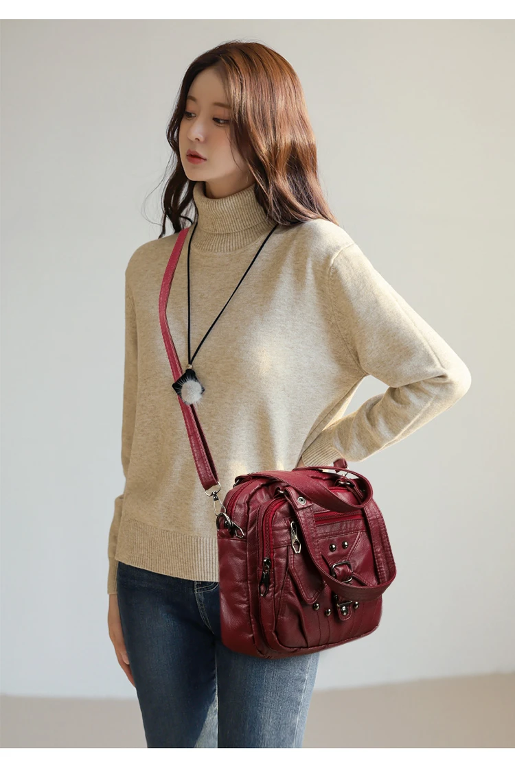 حقيبة كتف نسائية عصرية متعددة الوظائف من البولي يوريثان حقيبة كتف حقيبة كروس حقيبة يد حقيبة مدرسية mochila حقيبة نسائية ita حقيبة بيضاء باك