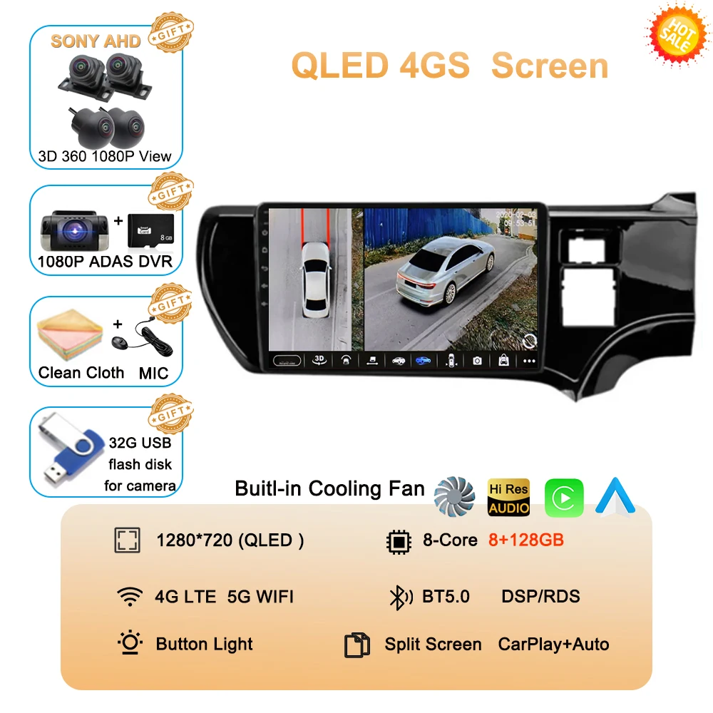 Android 16 For Toyota Aqua Prius C 2011-2017 Carplay 4G WIFI Car RadioNavigation GPS Multimedia Video Player 2Din DVD Stereo BT image 3