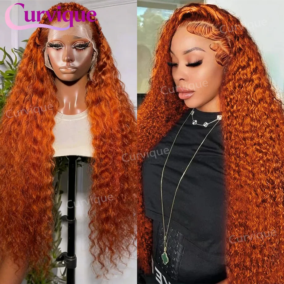 

Парик из натуральных волос с кружевной передней частью, цвет имбирно-оранжевый, глубокая волна, 13x6, HD-кружево, цветные волнистые кудрявые парики из натуральных волос для женщин