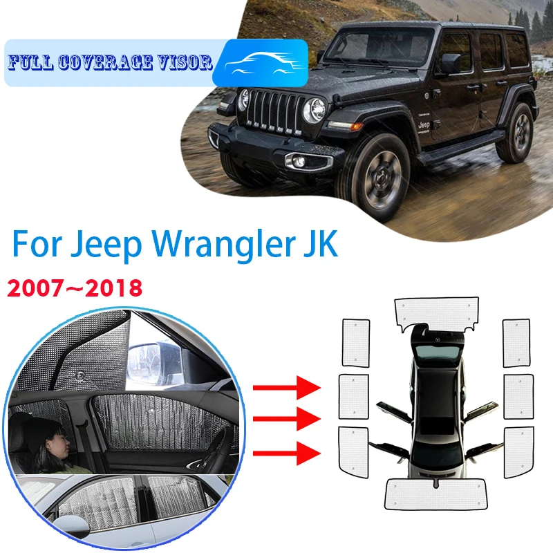 

For Jeep Wrangler JK 2007~2018 2015 2016 2017 Car Window Windshield Sunshade UV Protection Reflector Sun Shade Sun Auto Visor