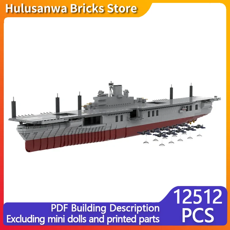 Military warship Model MOC Building Bricks Carrier Intrepid (CV-11) Modular Technology Gifts Holiday Assemble Children Toys Suit