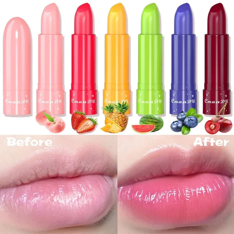 Fruit Lip Balm Moisturizing Colored Lipstick Waterproof Lasting Nourishing Change Color Lip Care Lip Gloss Lips Makeup Cosmetic