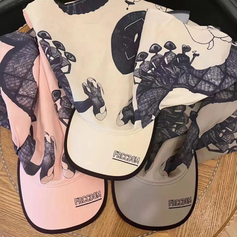 Бандана с принтом дракона, кепка Snapback с шейным шарфом, женская летняя солнечная шляпа в стиле хип-хоп, регулируемая модная шляпа с защитой от ультрафиолета