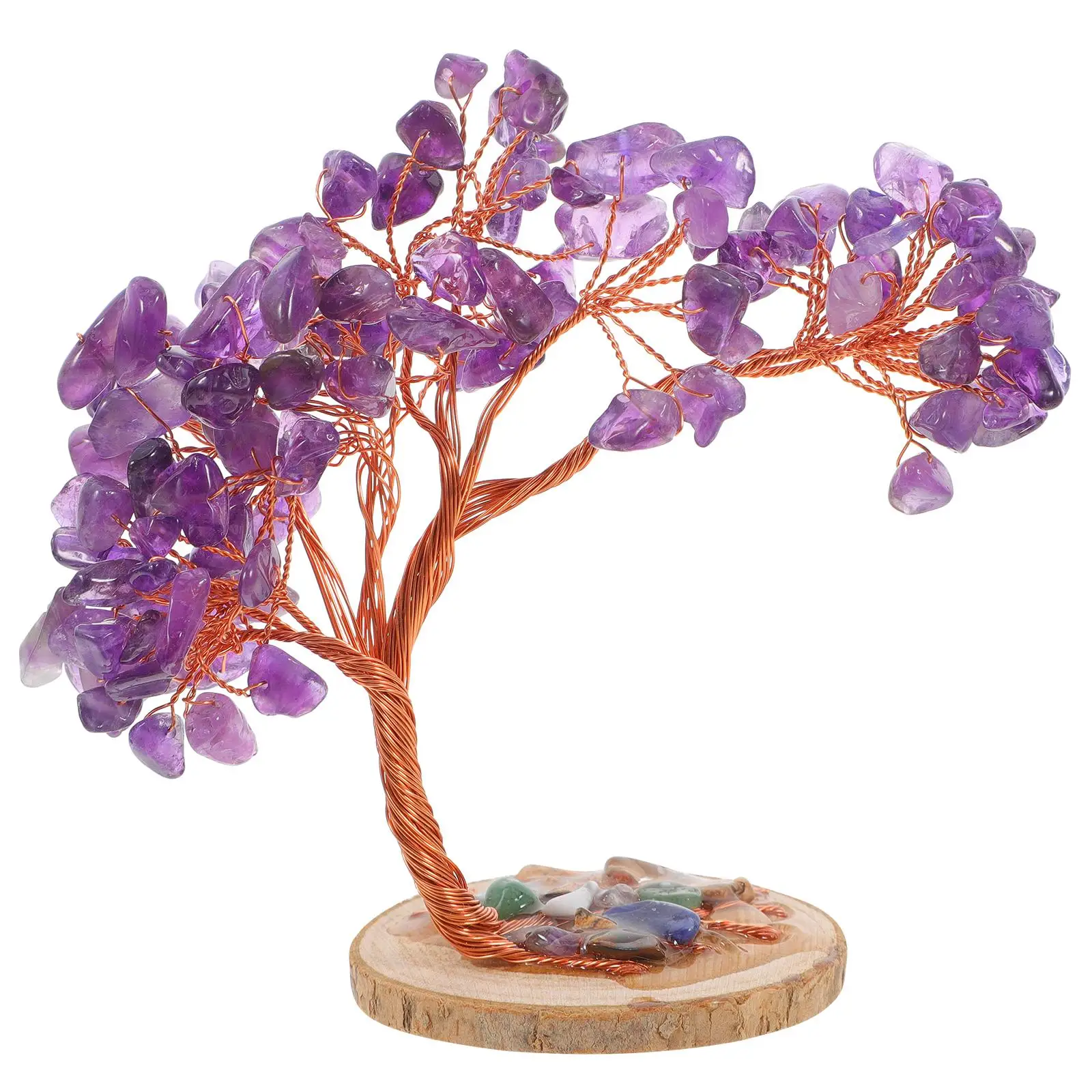 

Crystal Ornaments Amethyst Tree Realistic Design Home Decor Feng Shui Mini Tree Rock Gemstone Piece