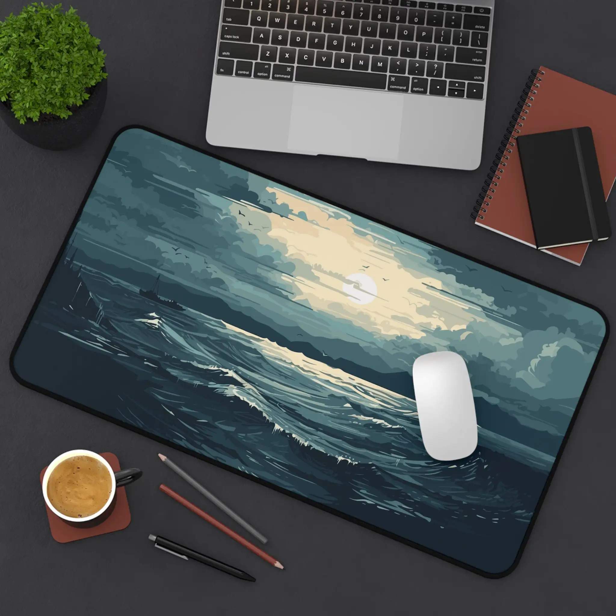 

Nautical Style Patterned Table Mat, Cute Table Decoration, Non-slip Waterproof Gaming Mouse Pad, Perfect Gift for Friends