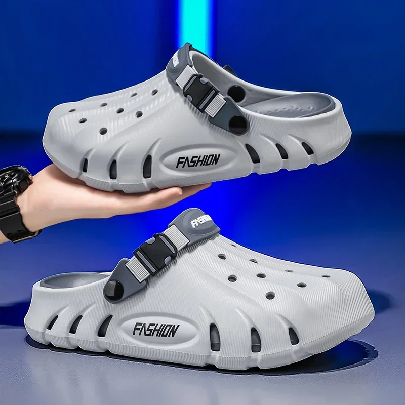 

Men Summer Closed Toe Thick Sole Dual Wear Anti-Slip Sports Clogs Outdoor Beach Garden Shoes