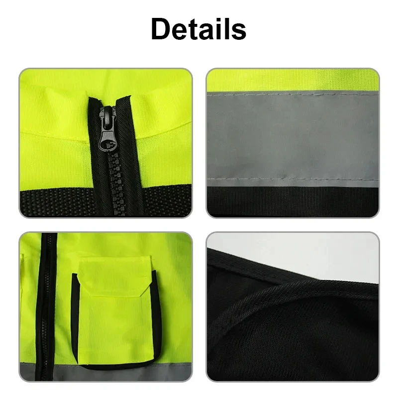 High Visibility Reflective Safety Reflective Vest Personalized Customized Night Cycling Work Clothes For Construction Workers