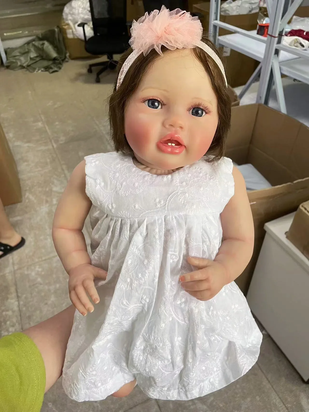 24Inch Lottie Princess Reborn Baby Toddler Doll Newborn Girl Lifelike Soft Touch 3D Skin Art Doll with Hand Root Hair