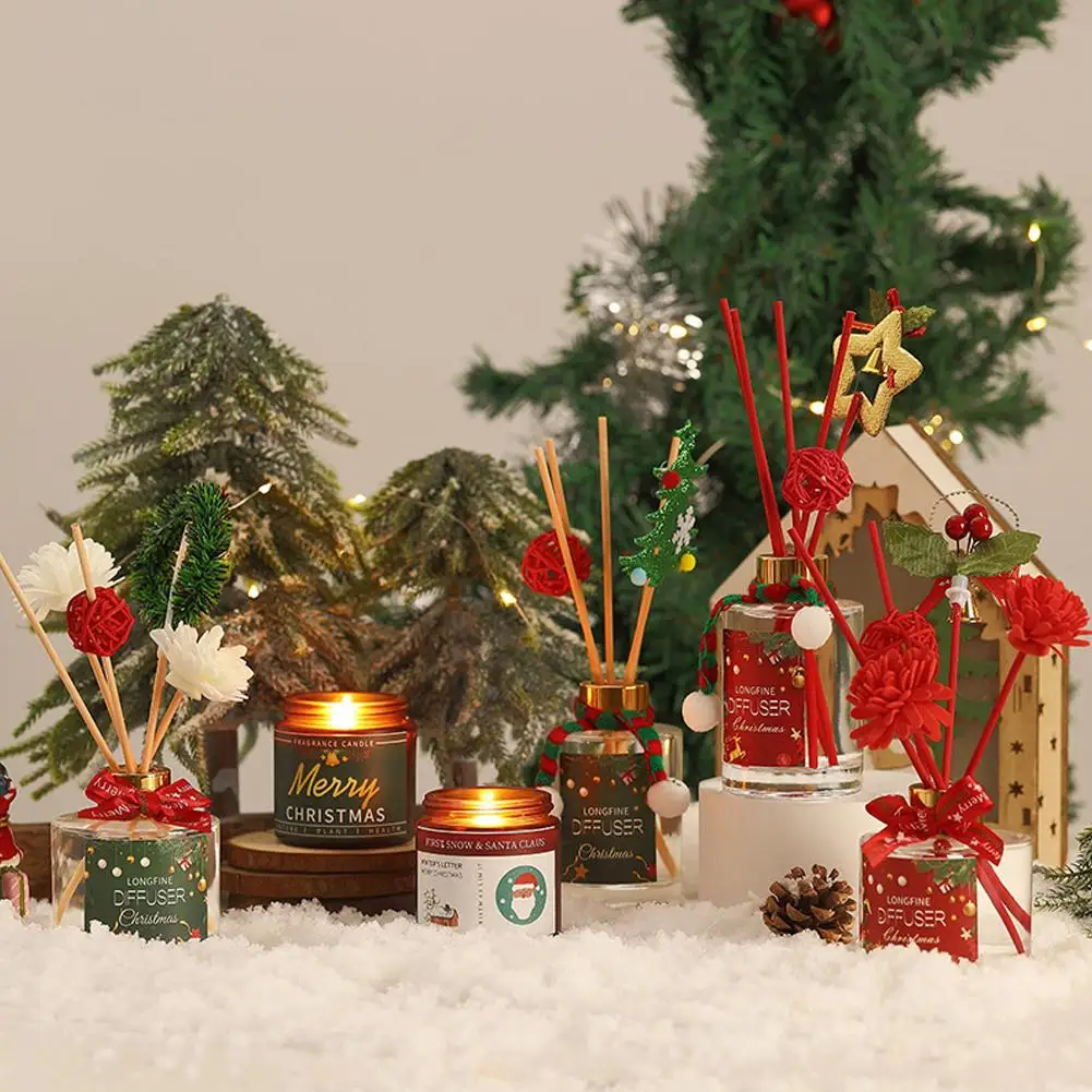 زيت عطري منزلي عديم اللهب من سيدار روز فريزيا مع عصا ناشرة، معطر هواء لغرفة المنزل، هدايا ديكور عيد الميلاد #3