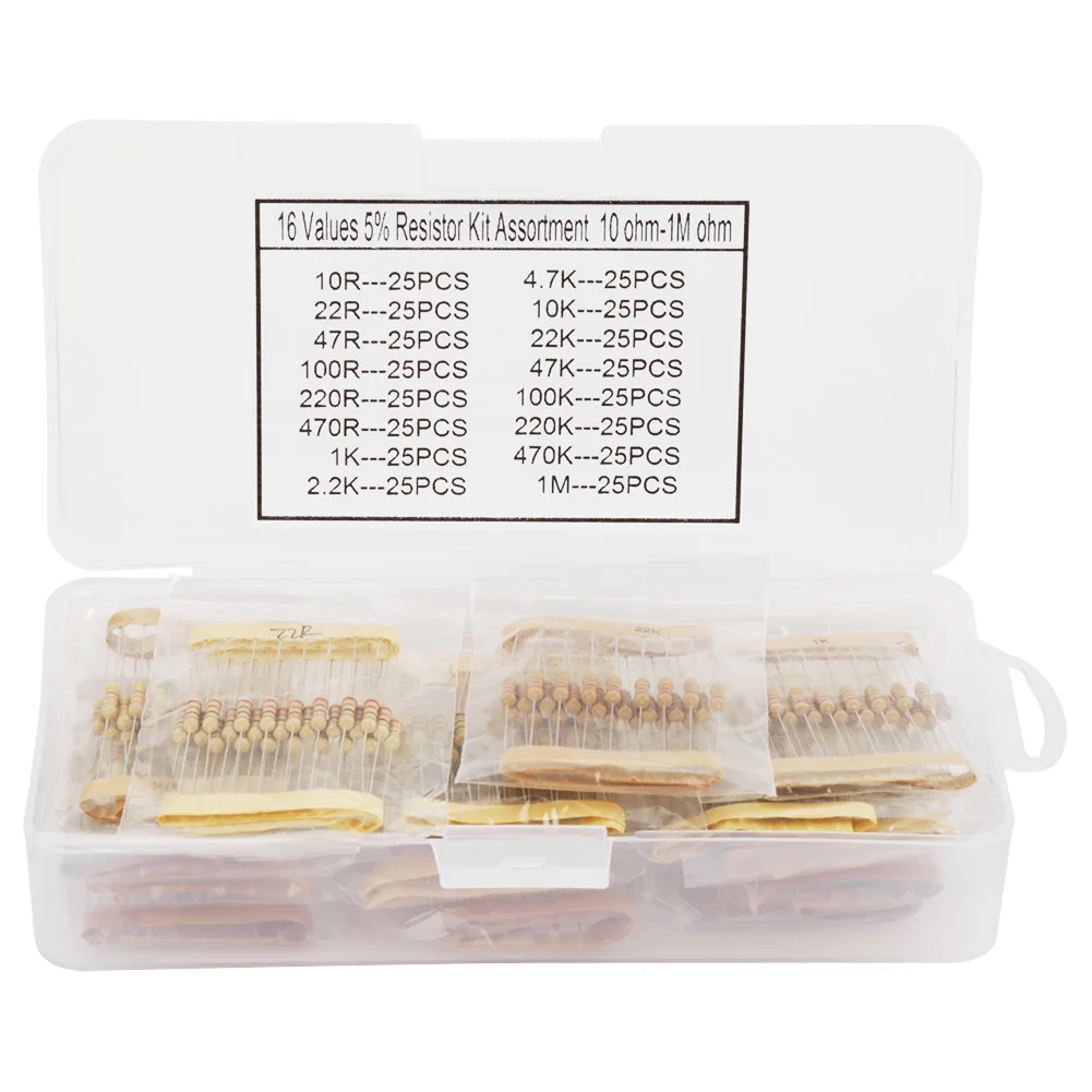 Electronic Component 10ohm-1Mohm Resistor Kit Assortment Resistors Assortment  for Electronic Projects Home Improvement
